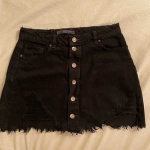 Black denim skirt zara